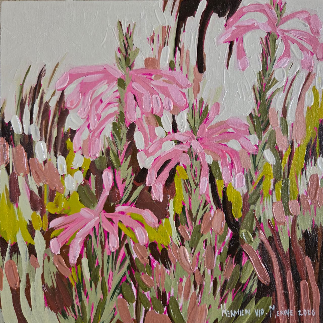 Pink Erica (Rhythm series) 300x300mm